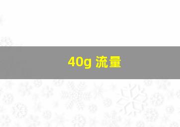 40g 流量